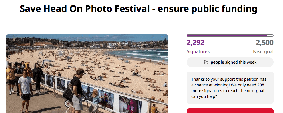 Campaign Petition to Save Head On Photo Festival